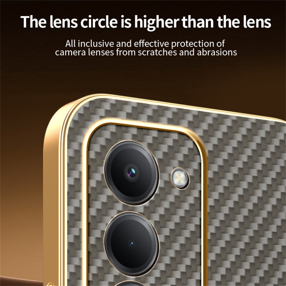 For Xiaomi Redmi 15 4G (EU) (171mm) Phone Case Carbon Fiber Textured Electroplated TPU Back Cover