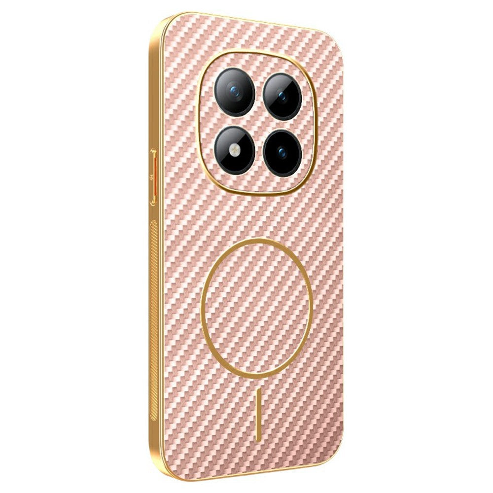 For Xiaomi Redmi Poco M8 Pro 5G / Redmi Note 15 Pro+ 5G (Global) Phone Case Carbon Fiber Textured Electroplated TPU Back Cover