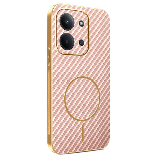 Phone Case For Xiaomi Redmi 15C 4G (EU) (173mm) / 15C 5G (EU) (173mm) / Poco C85 4G (173mm) Carbon Fiber Textured Electroplated TPU Back Cover