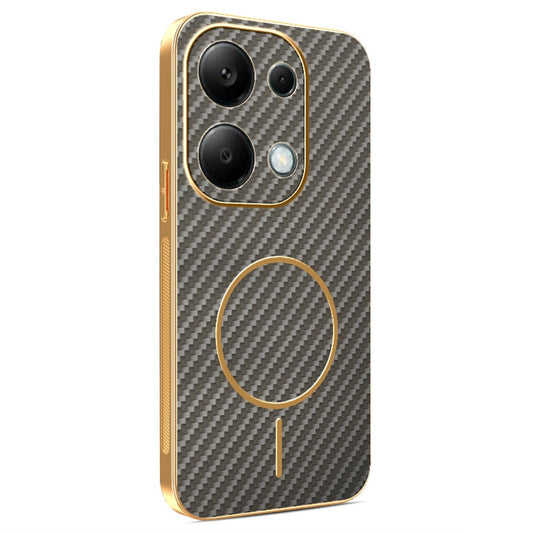 Xiaomi Redmi Note 13 Pro 4G / Xiaomi Poco M6 Pro 4G / Xiaomi Redmi Note 14S 4G Handyhülle – Phone Case 14S 4G / Poco M6 Pro 4G Kohlefaser-strukturierte, galvanisierte TPU-Rückseite
