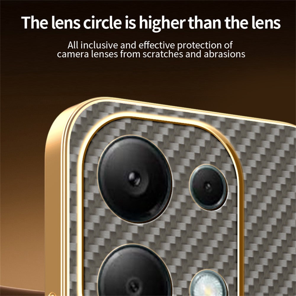 Phone Case For Xiaomi Redmi Note 13 Pro 4G / 14S 4G / Poco M6 Pro 4G Carbon Fiber Textured Electroplated TPU Back Cover