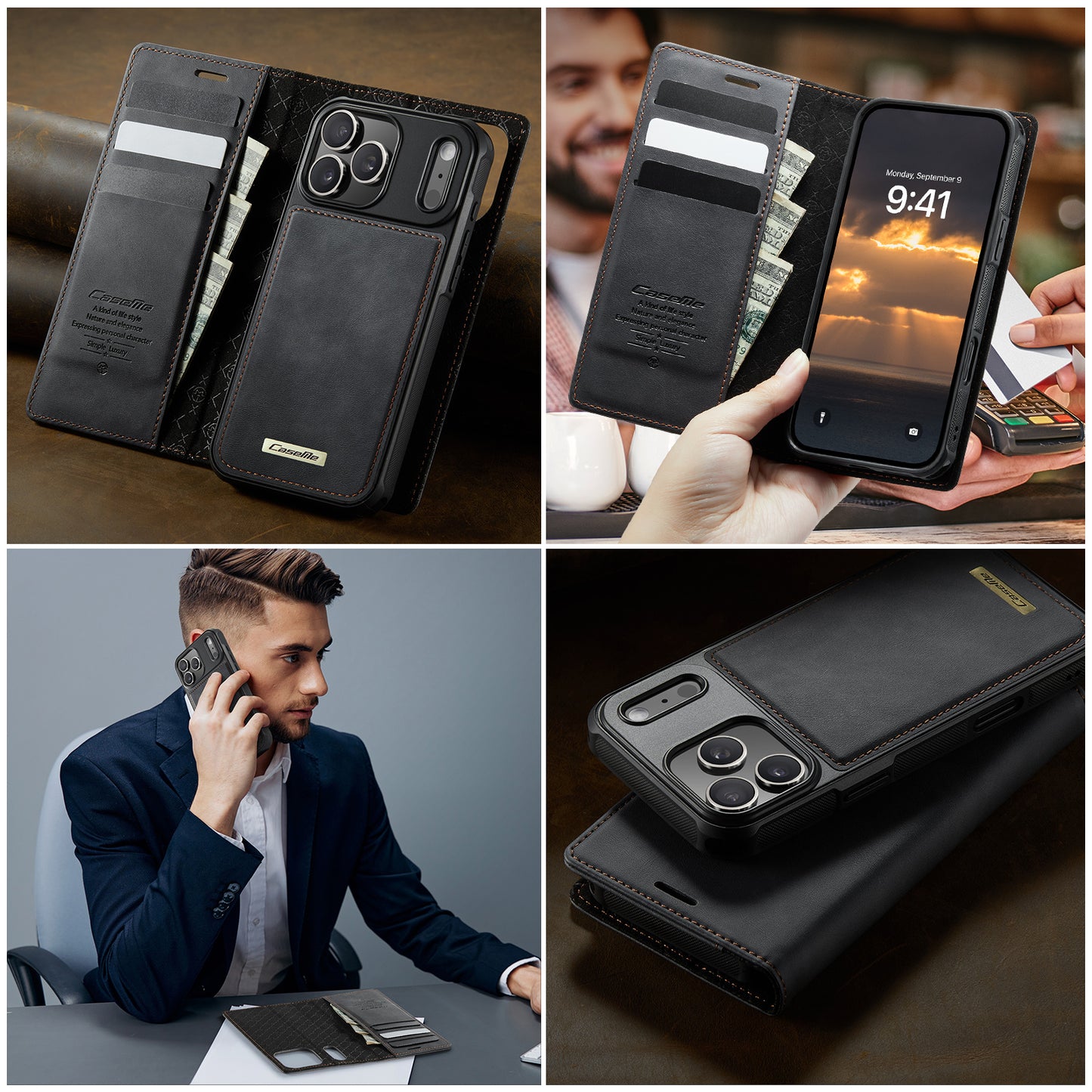 iPhone 17 Pro Wallet-Hülle – Kompatibel mit MagSafe mit RFID-Blockierung