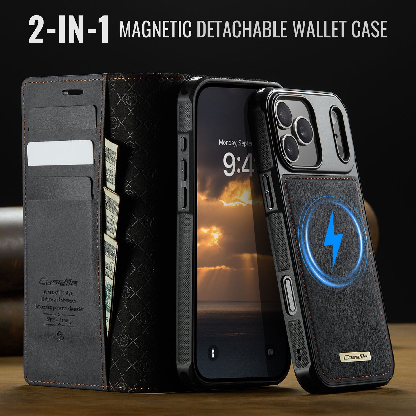 iPhone 17 Pro Wallet-Hülle – Kompatibel mit MagSafe mit RFID-Blockierung