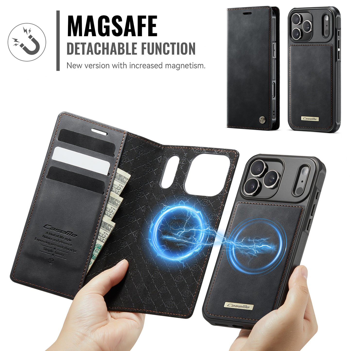 iPhone 17 Pro Wallet-Hülle – Kompatibel mit MagSafe mit RFID-Blockierung