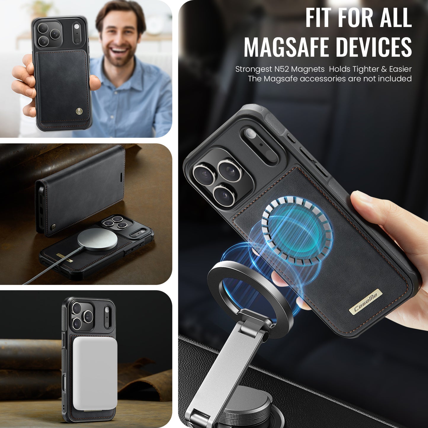 iPhone 17 Pro Wallet-Hülle – Kompatibel mit MagSafe mit RFID-Blockierung