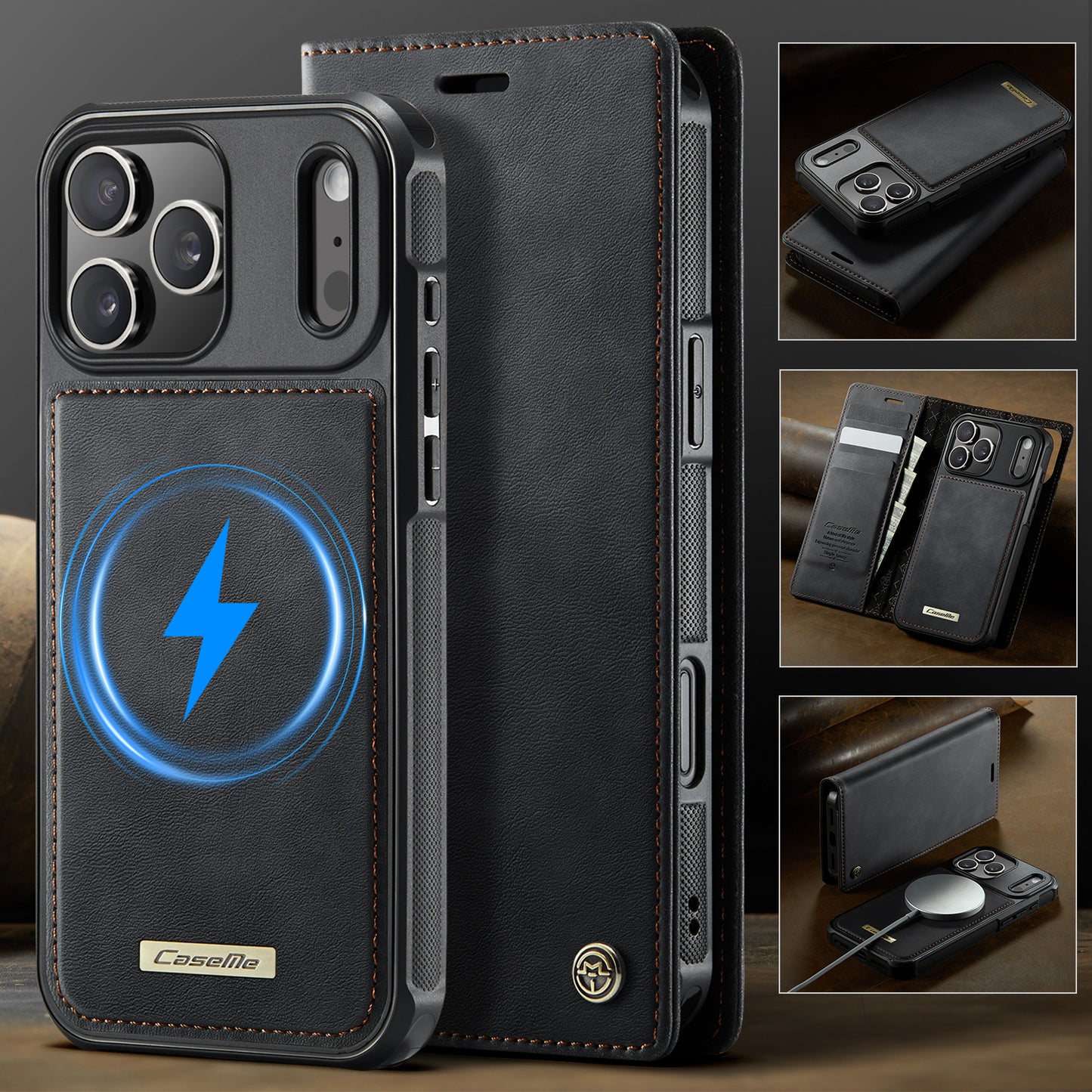 iPhone 17 Pro Wallet-Hülle – Kompatibel mit MagSafe mit RFID-Blockierung