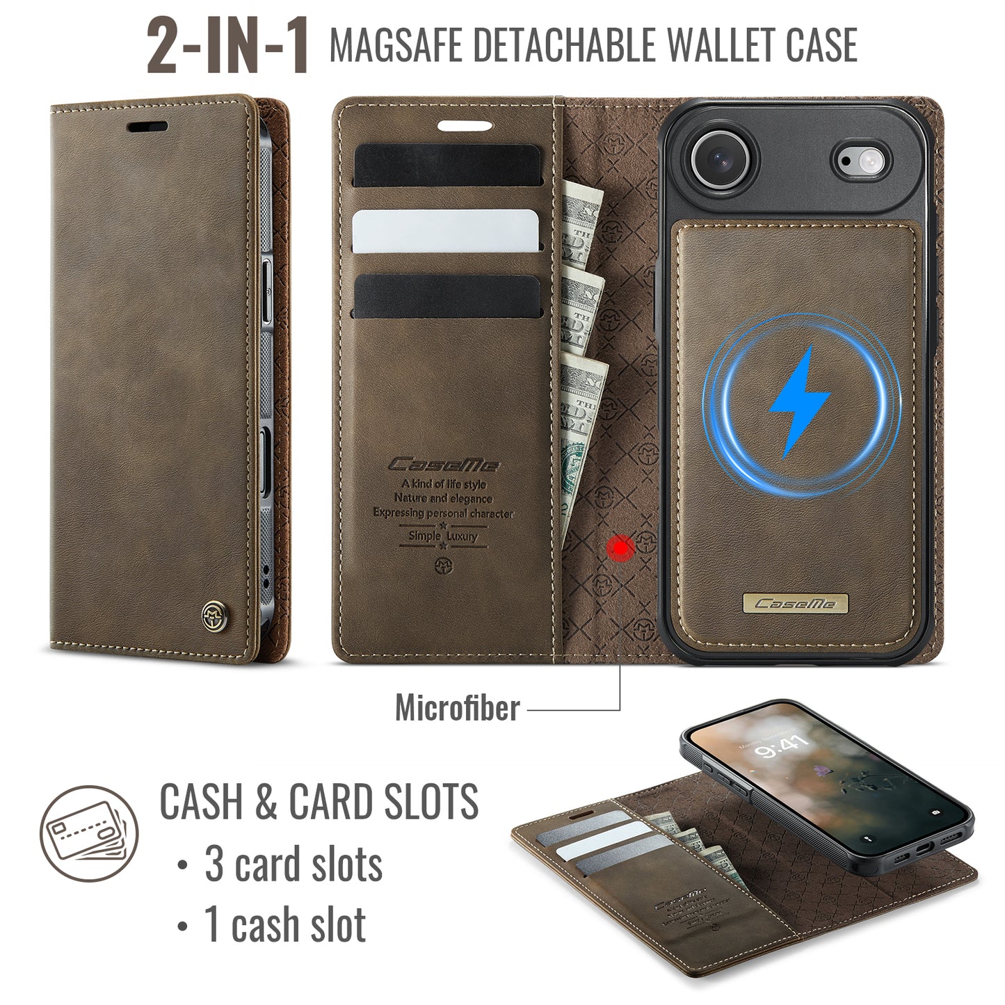 iPhone Air Wallet-Hülle – Kompatibel mit MagSafe mit RFID-Blockierung