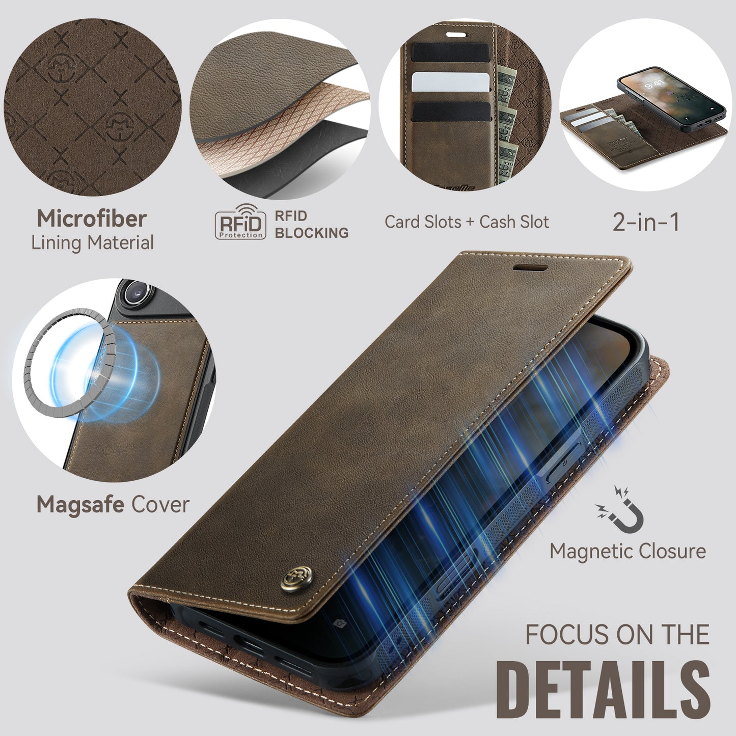 iPhone Air Wallet-Hülle – Kompatibel mit MagSafe mit RFID-Blockierung