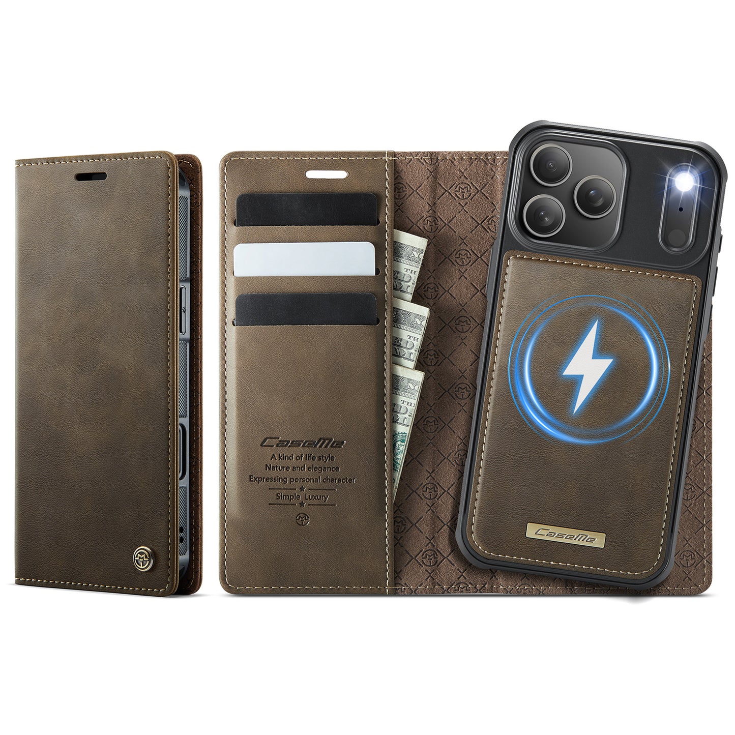 iPhone 17 Pro Max Wallet-Hülle – Kompatibel mit MagSafe mit RFID-Blockierung