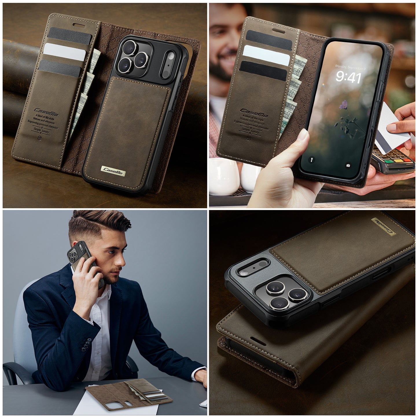 iPhone 17 Pro Max Wallet-Hülle – Kompatibel mit MagSafe mit RFID-Blockierung