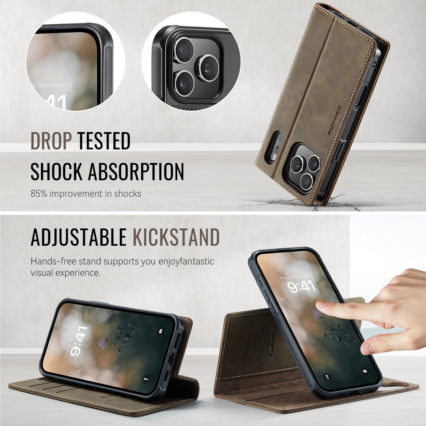 iPhone 17 Pro Max Wallet-Hülle – Kompatibel mit MagSafe mit RFID-Blockierung