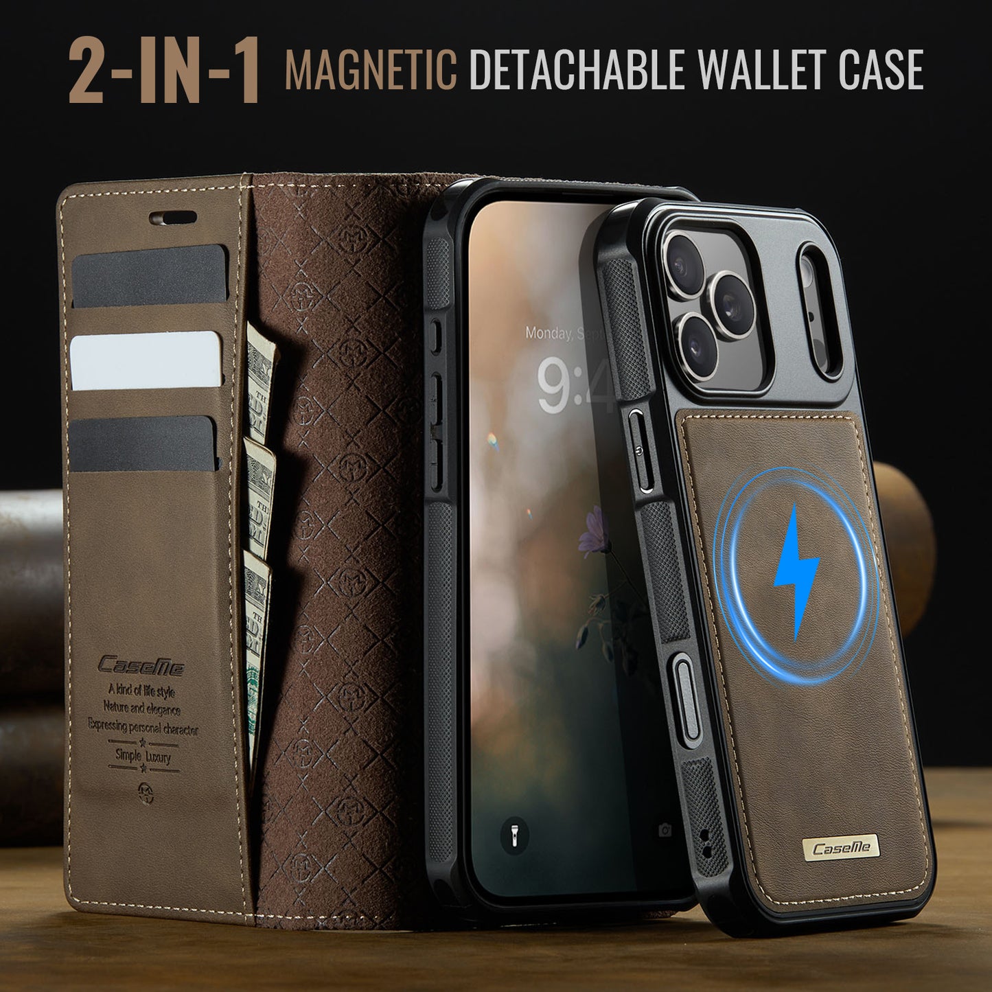 iPhone 17 Pro Max Wallet-Hülle – Kompatibel mit MagSafe mit RFID-Blockierung