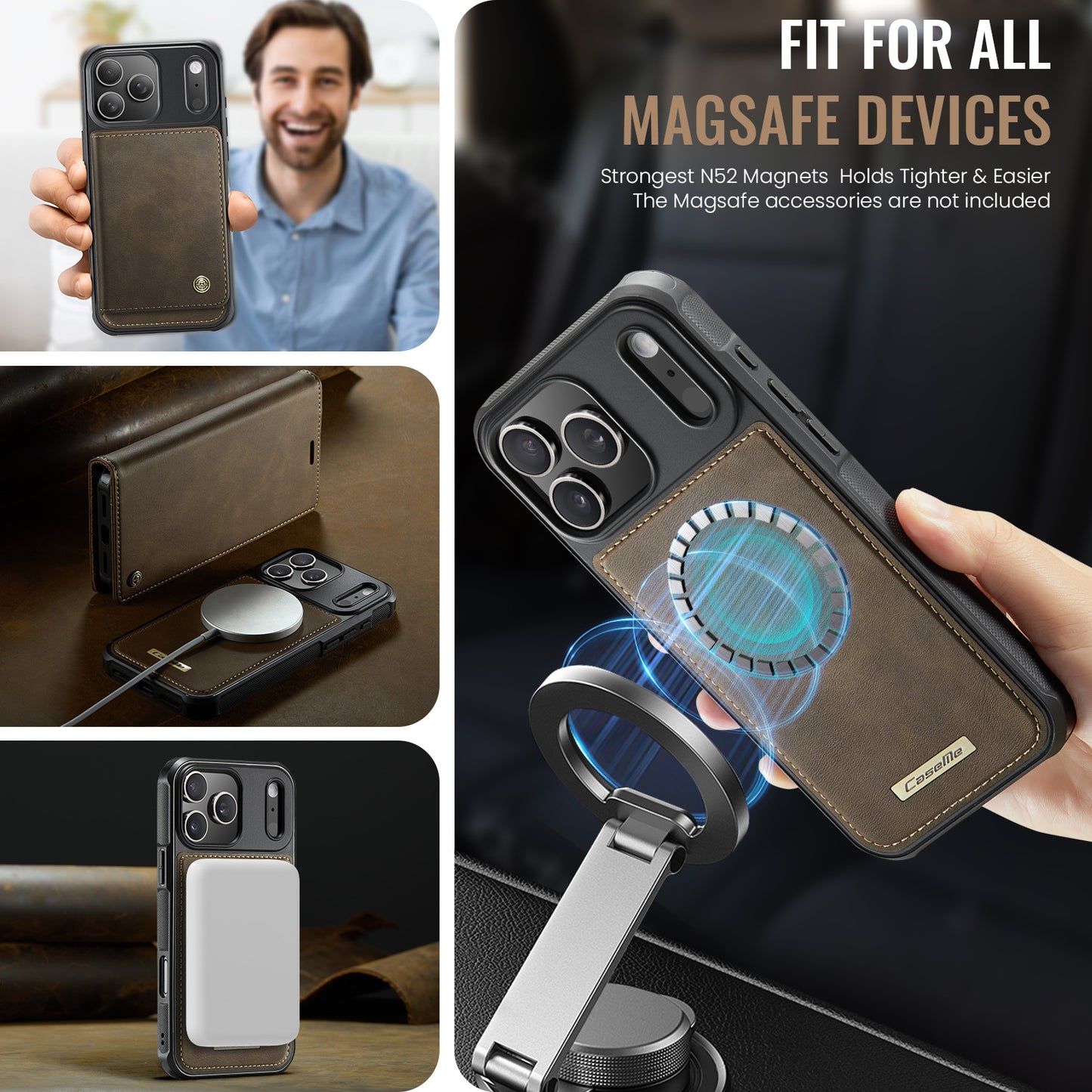 iPhone 17 Pro Max Wallet-Hülle – Kompatibel mit MagSafe mit RFID-Blockierung
