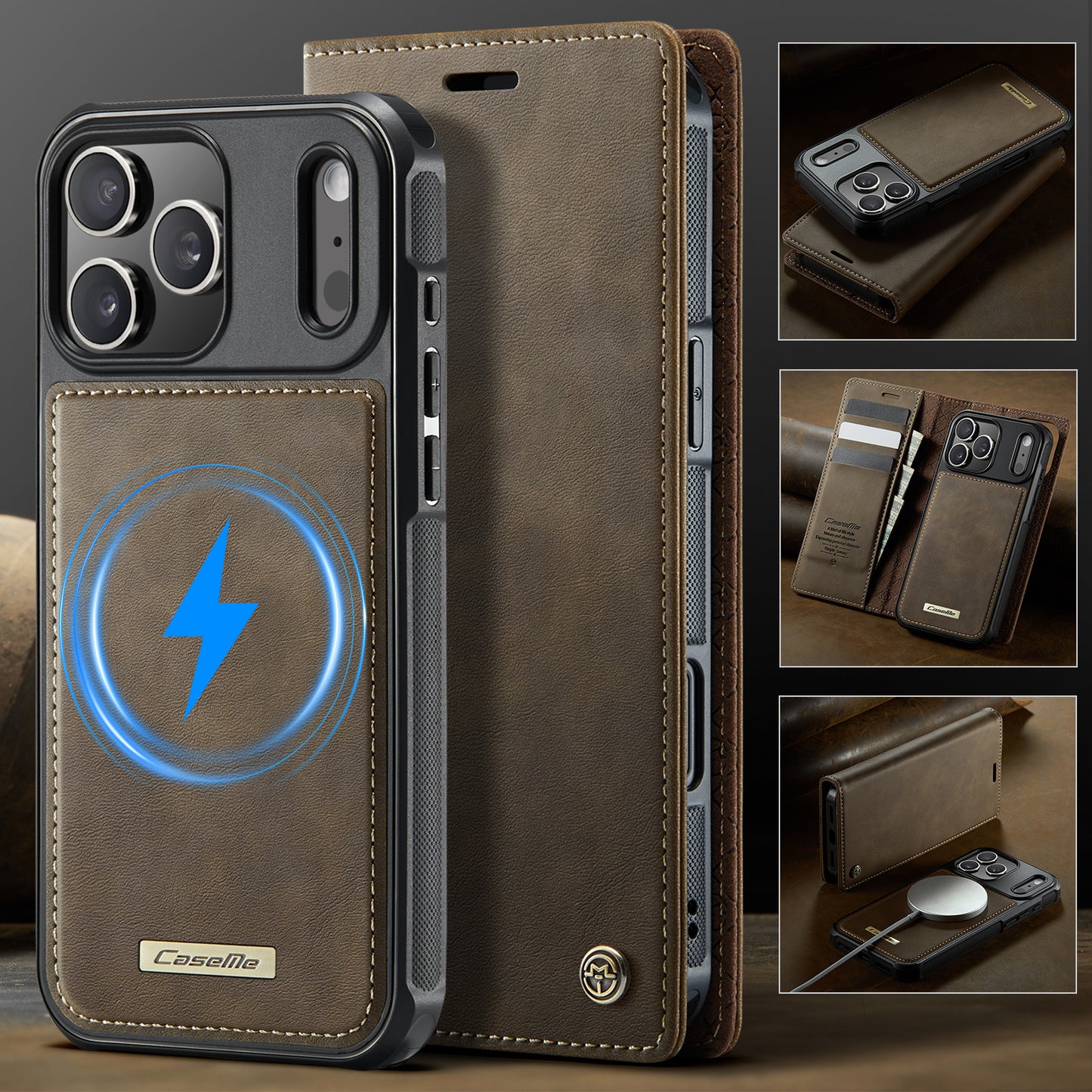 iPhone 17 Pro Max Wallet-Hülle – Kompatibel mit MagSafe mit RFID-Blockierung