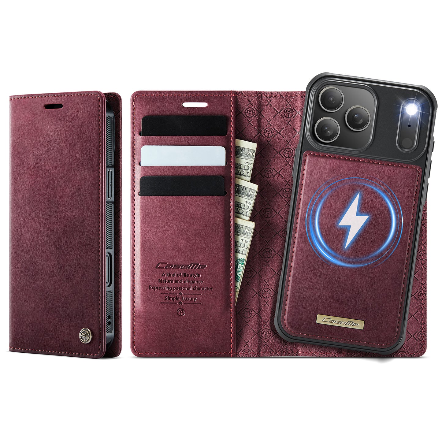 iPhone 17 Pro Max Wallet-Hülle – Kompatibel mit MagSafe mit RFID-Blockierung