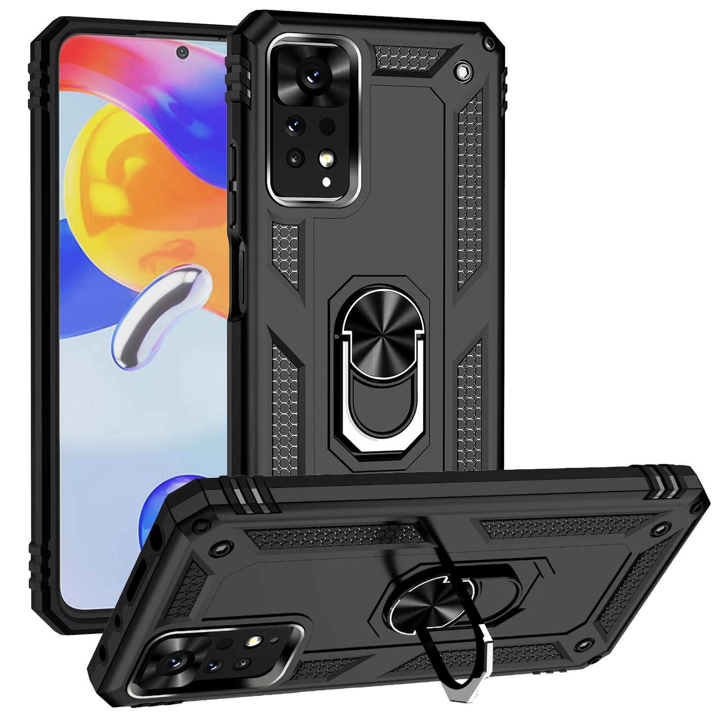 For Xiaomi Redmi Note 11E Pro 5G / Xiaomi Redmi Note 11 Pro 5G (Qualcomm) Case PC + TPU Phone Cover with Kickstand