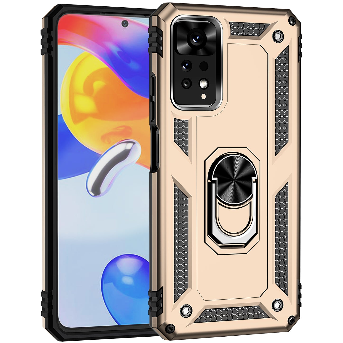 For Xiaomi Redmi Note 11E Pro 5G / Xiaomi Redmi Note 11 Pro 5G (Qualcomm) Case PC + TPU Phone Cover with Kickstand