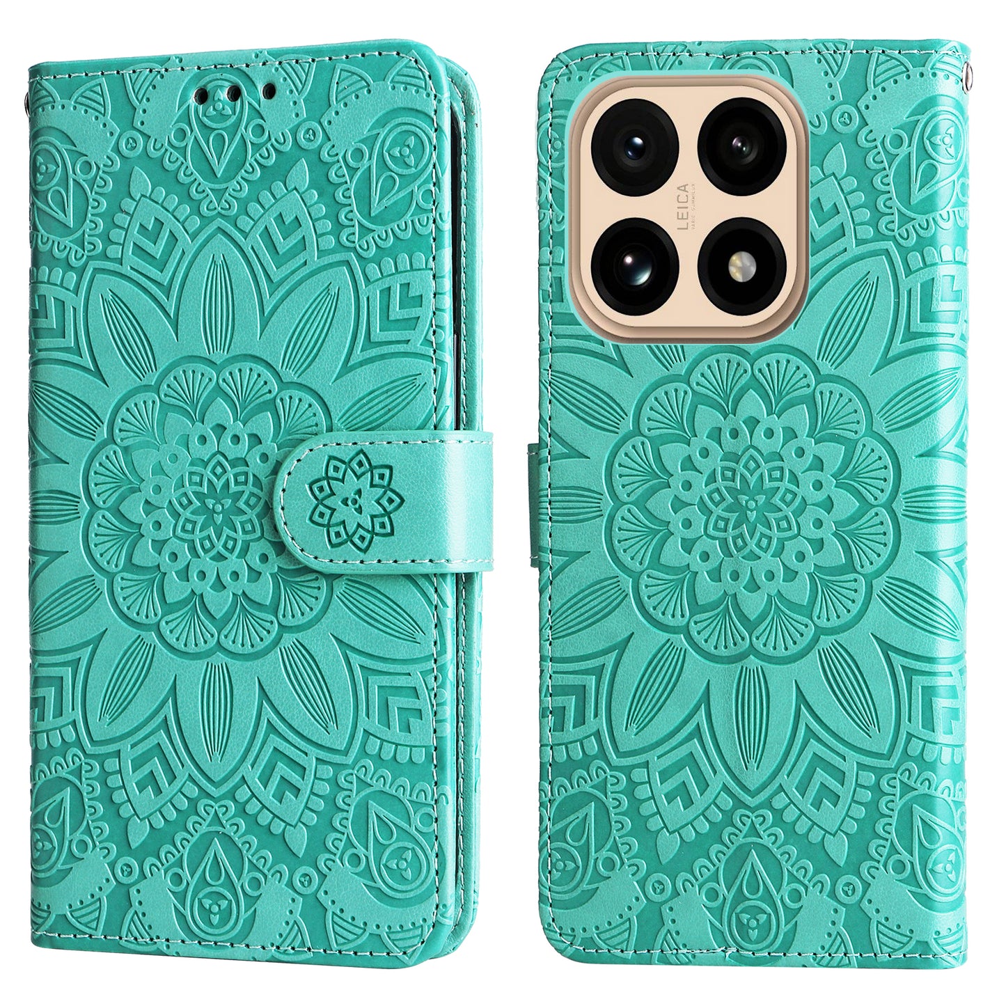 For Xiaomi 15T Case Sunflower Imprint Leather Wallet Phone Cover