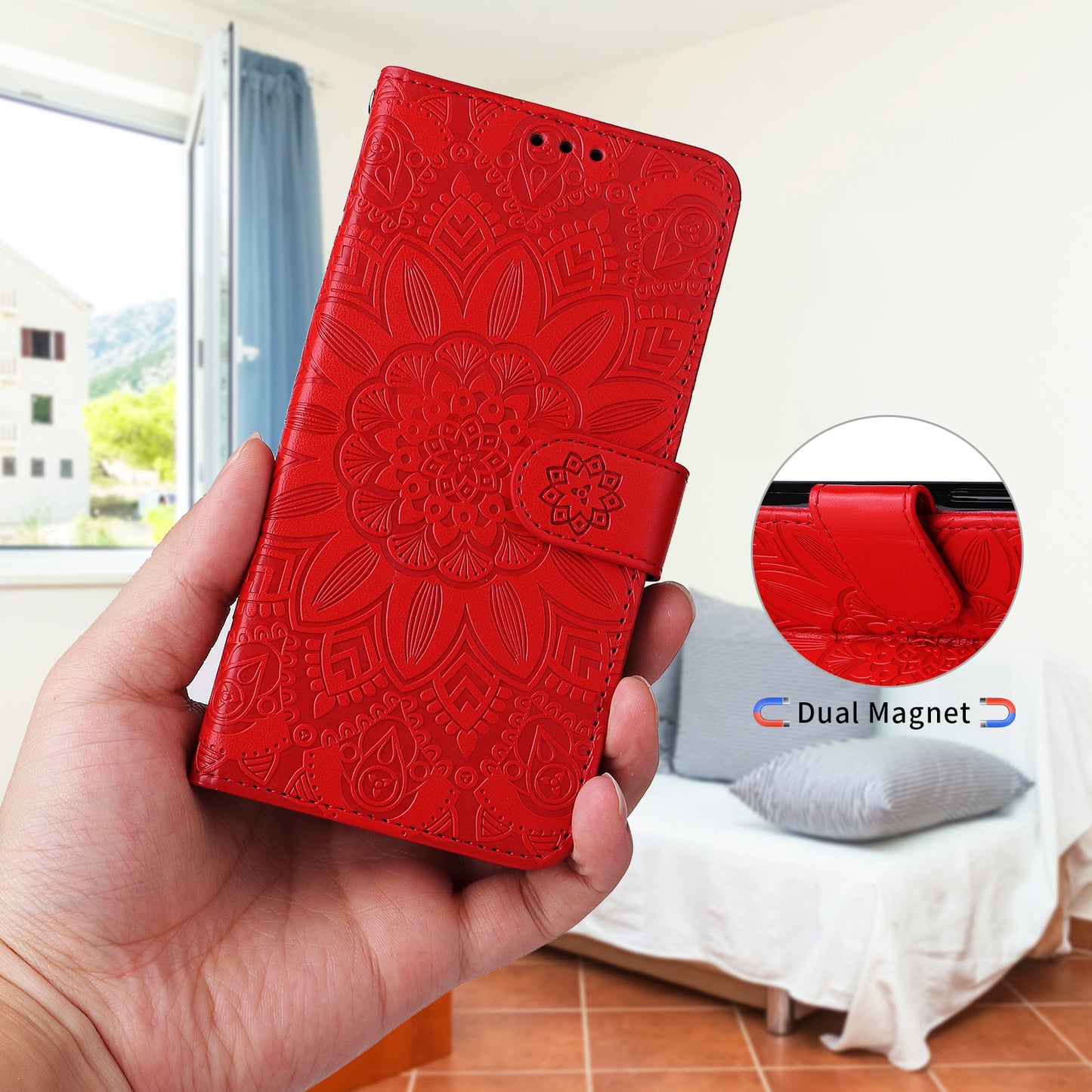 For Xiaomi 15T Case Sunflower Imprint Leather Wallet Phone Cover