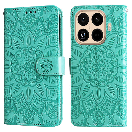 Xiaomi 15T Pro Handyhülle – mit Sonnenblumen-Aufdruck, Leder-Geldbörsen