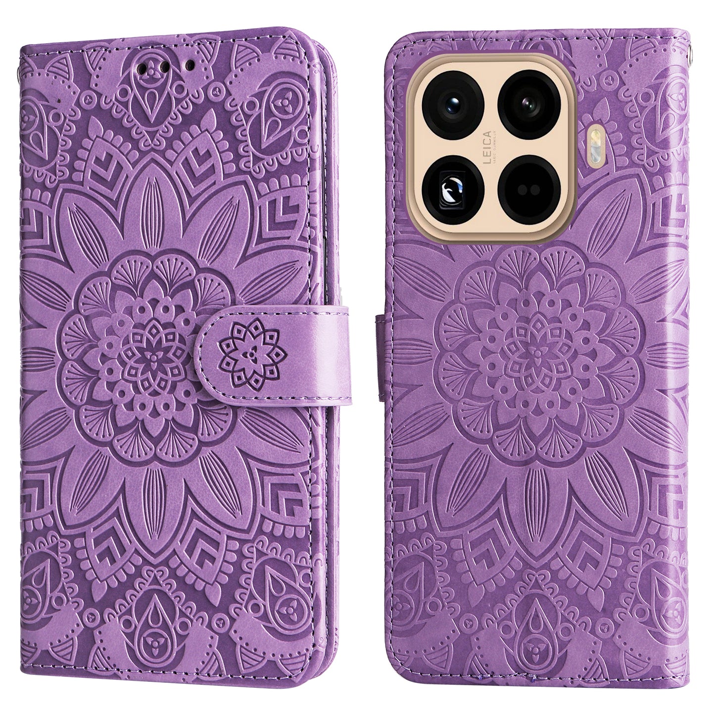 For Xiaomi 15T Pro Case Sunflower Imprint Leather Wallet Phone Cover