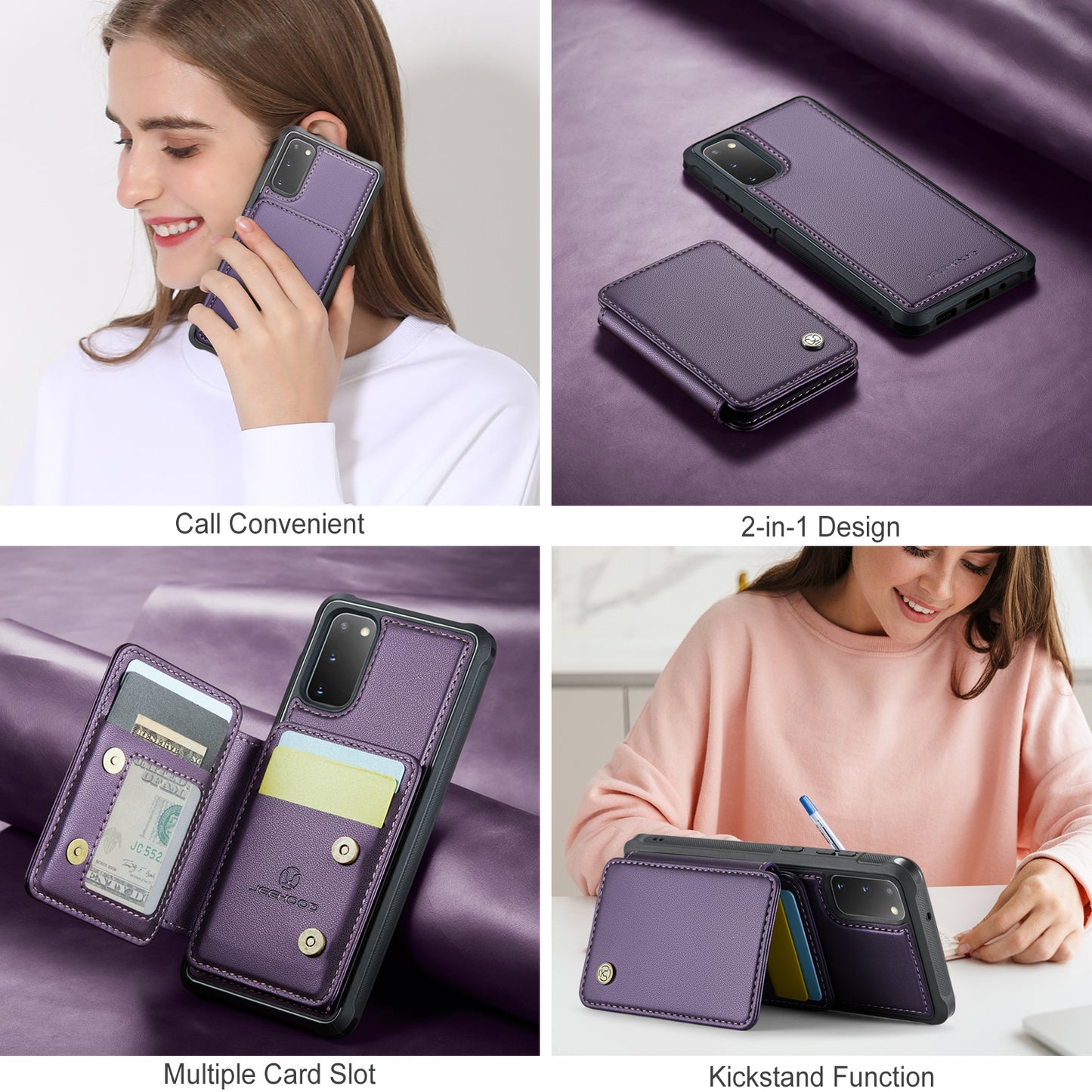 Galaxy S20 FE Leder-Handyhülle – Mit abnehmbarer magnetische Kartentasche