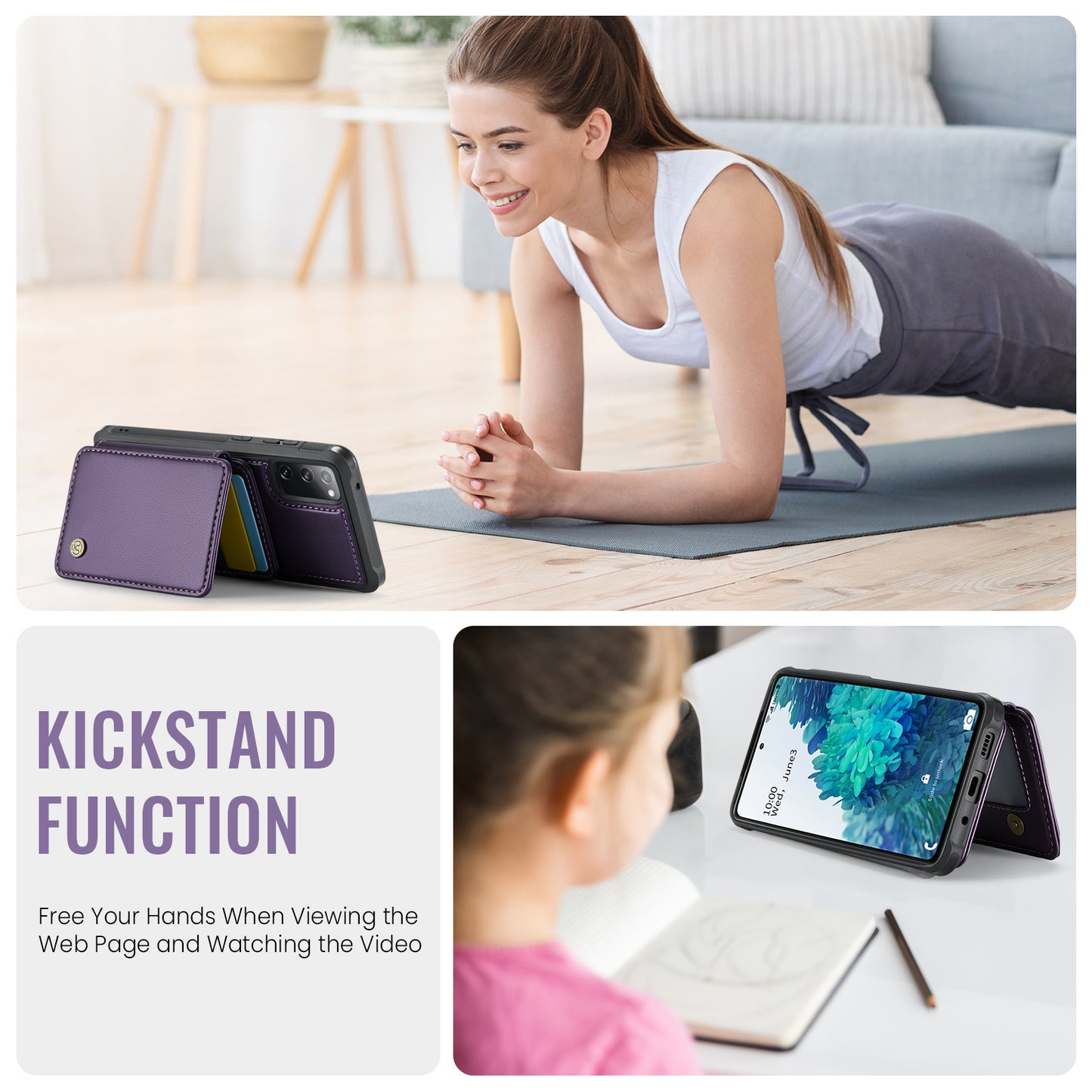 Galaxy S20 FE Leder-Handyhülle – Mit abnehmbarer magnetische Kartentasche