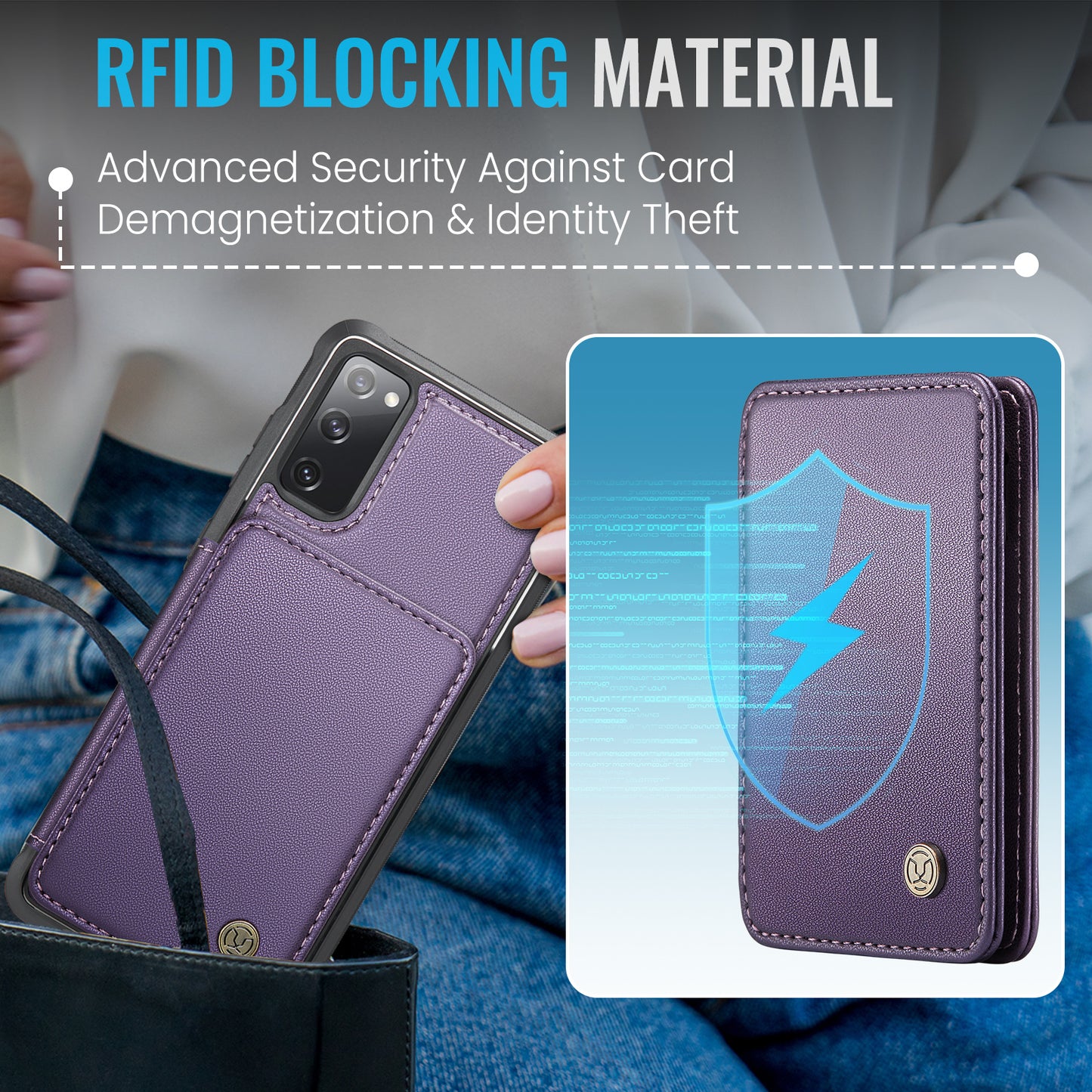 Galaxy S20 FE Leder-Handyhülle – Mit abnehmbarer magnetische Kartentasche