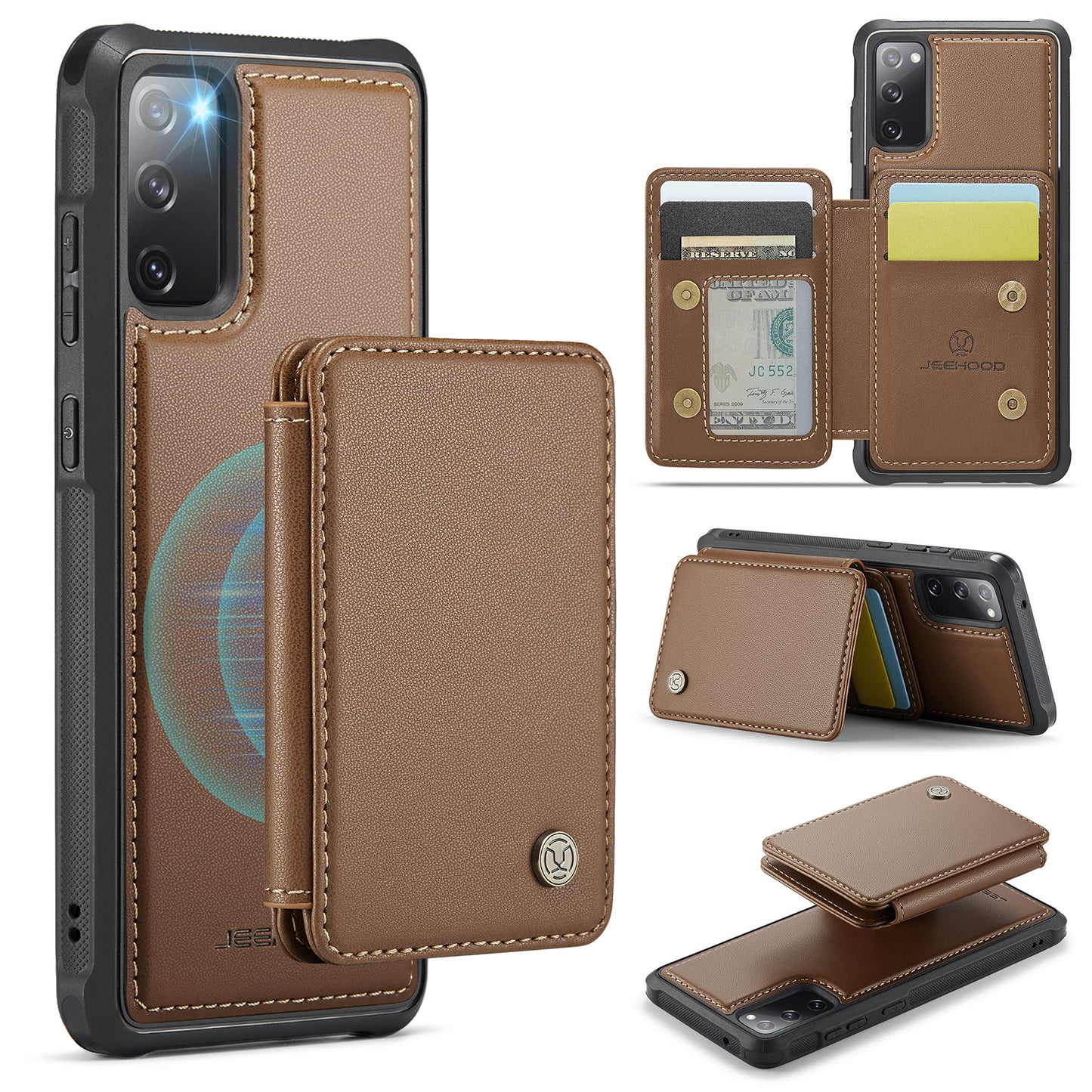 Galaxy S20 FE Leder-Handyhülle – Mit abnehmbarer magnetische Kartentasche