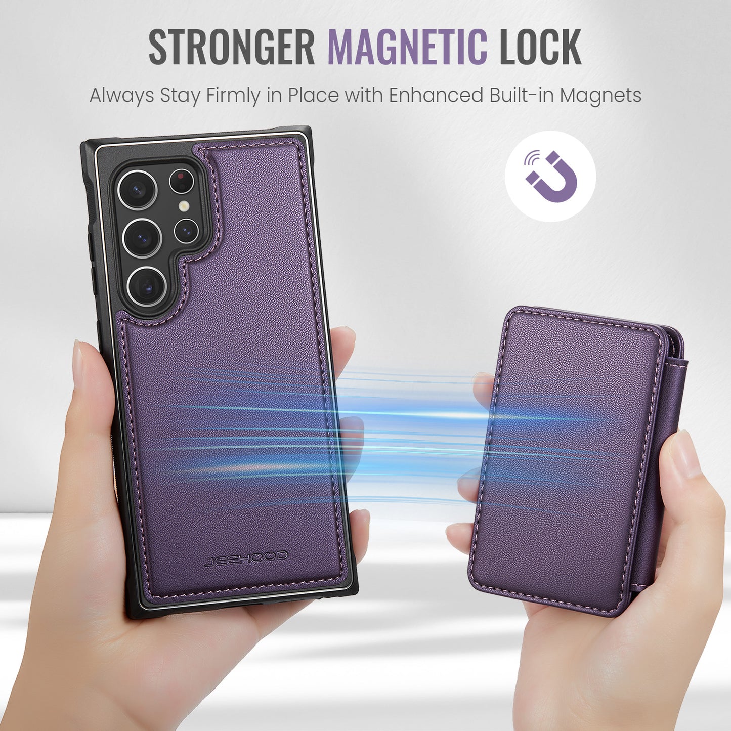 Galaxy S22 Ultra 5G Leder-Handyhülle – Mit abnehmbarer magnetische Kartentasche
