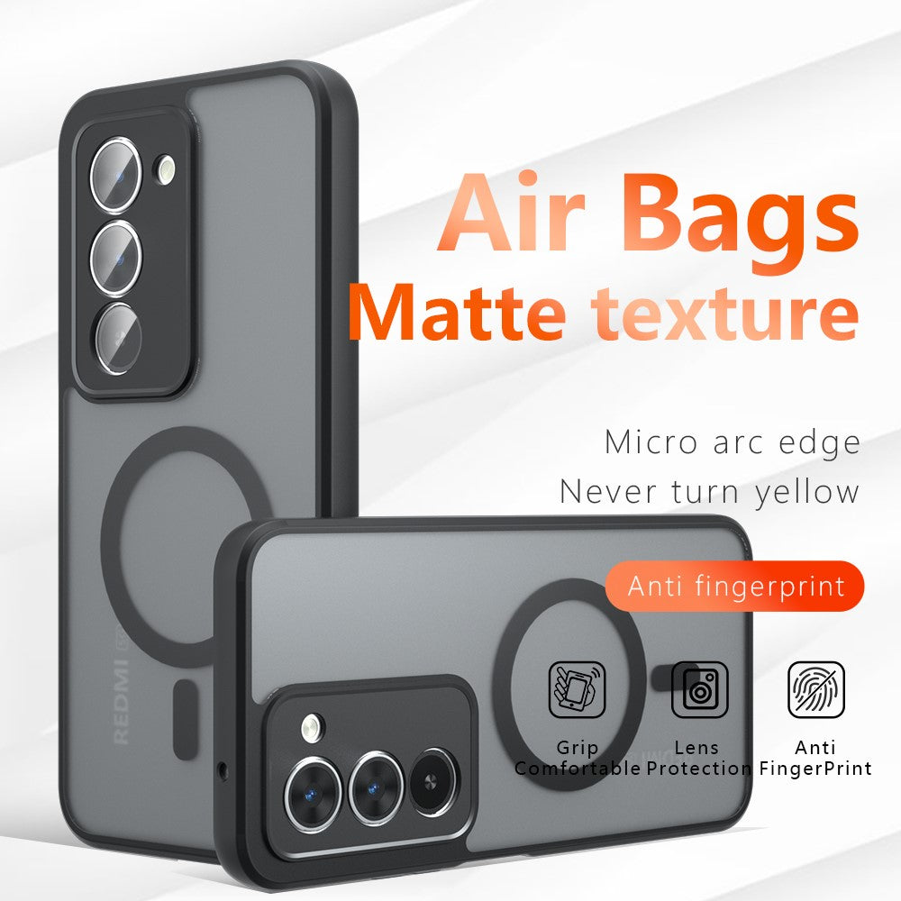 For Xiaomi Redmi 15 4G (EU) (171mm) / 15 5G (EU) (171mm) Magnetic Case TPU + PC Matte Skin Touch Phone Cover