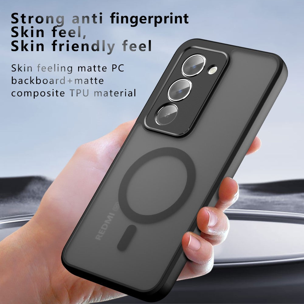 For Xiaomi Redmi 15 4G (EU) (171mm) / 15 5G (EU) (171mm) Magnetic Case TPU + PC Matte Skin Touch Phone Cover
