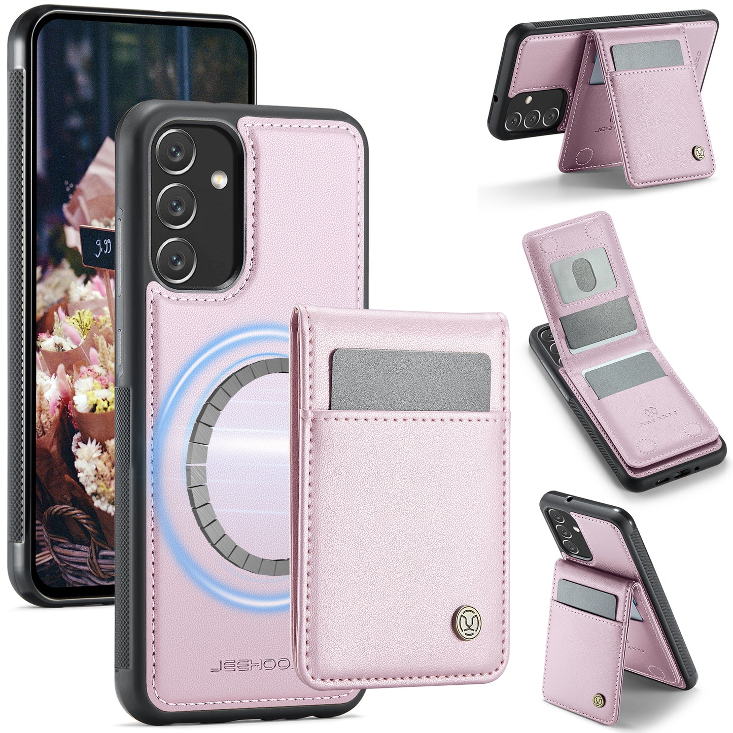 Galaxy A34 5G Leder-Hülle mit Kartenfach & RFID-Schutz – MagSafe kompatibel
