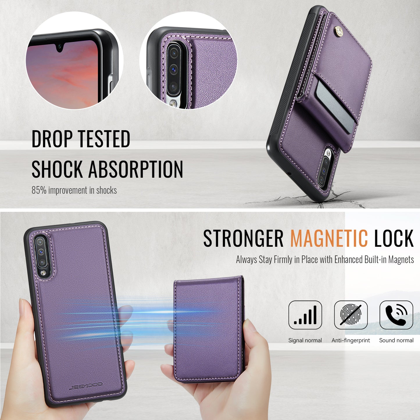 Galaxy A50 Leder-Hülle mit Kartenfach & RFID-Schutz – MagSafe kompatibel