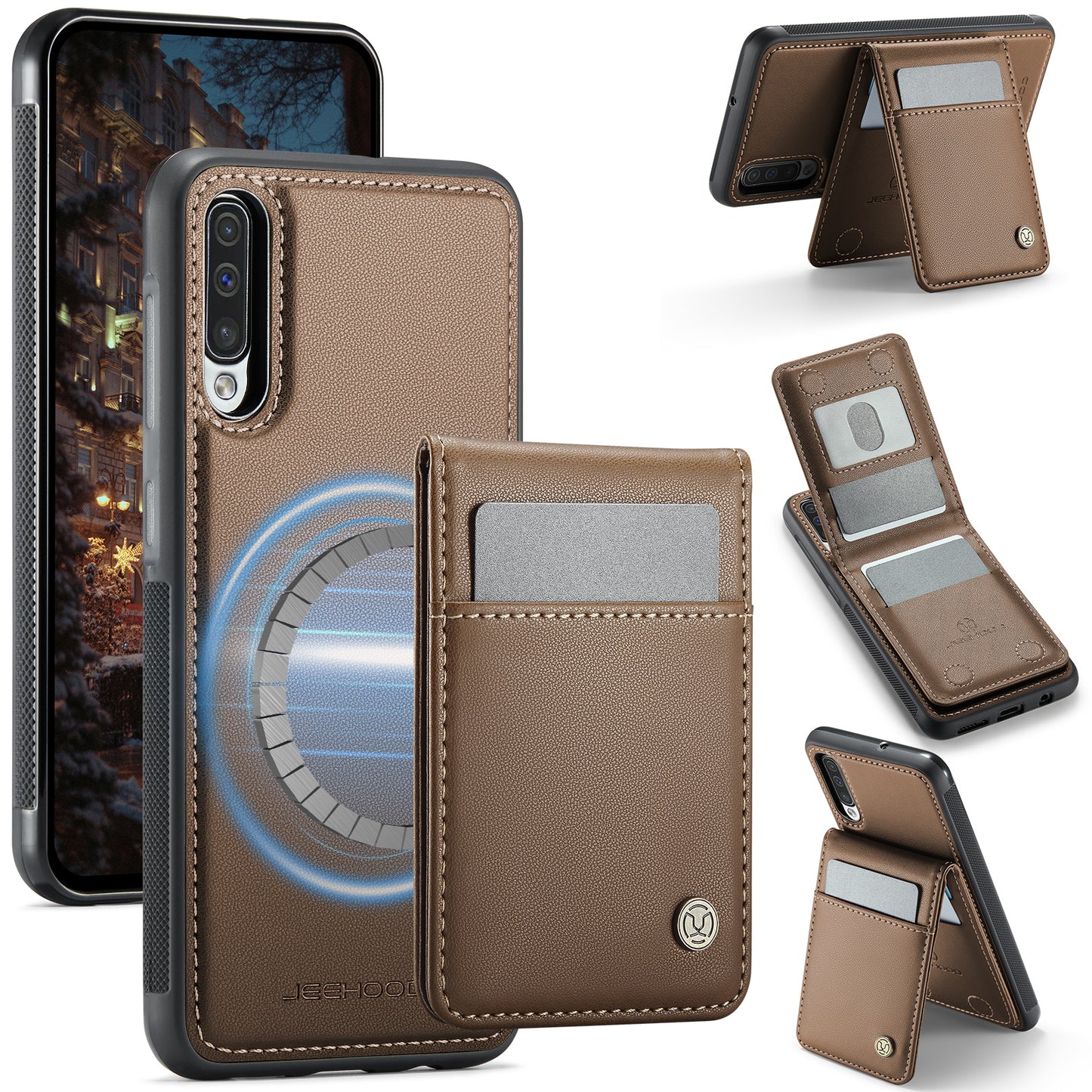 Galaxy A50 Leder-Hülle mit Kartenfach & RFID-Schutz – MagSafe kompatibel