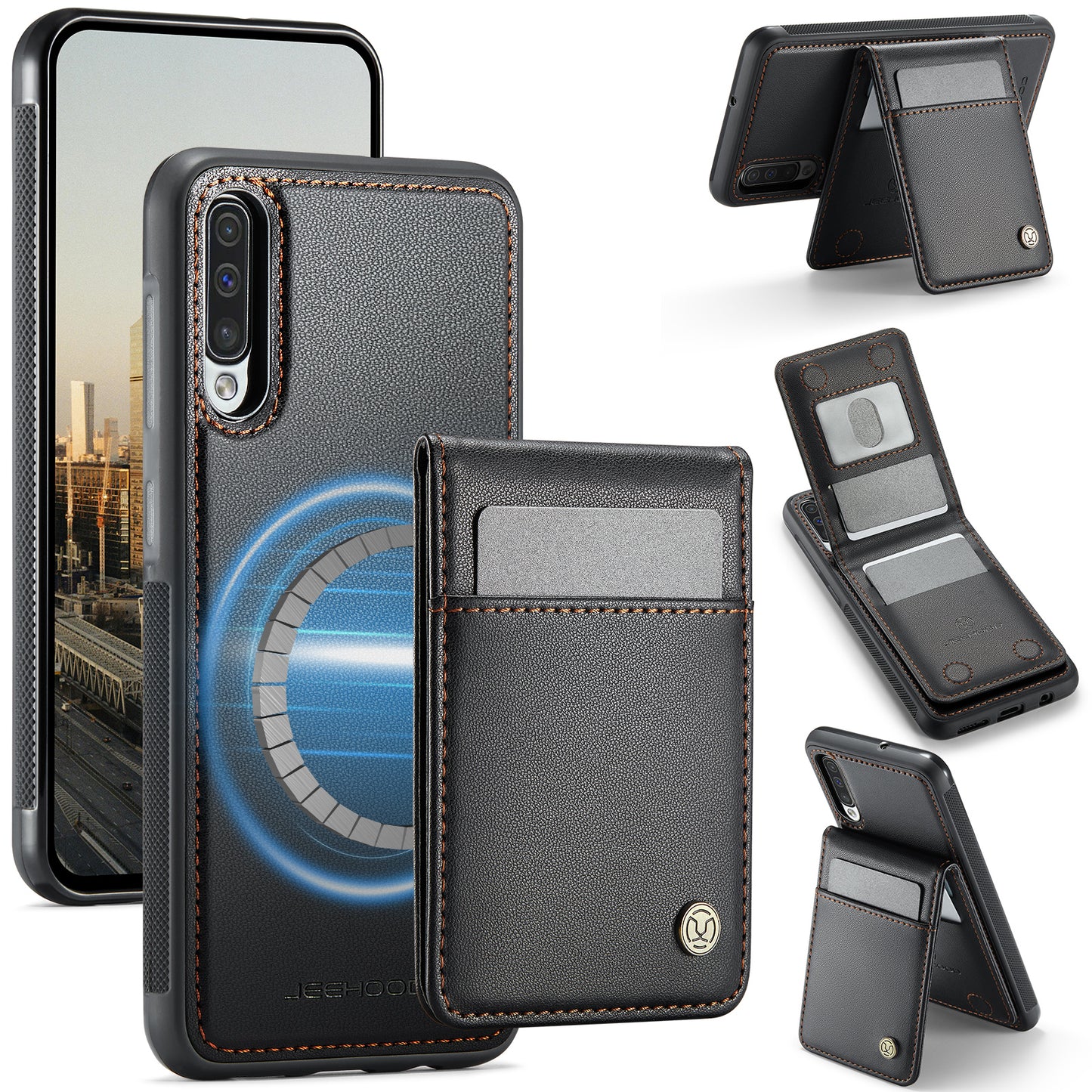 Galaxy A50 Leder-Hülle mit Kartenfach & RFID-Schutz – MagSafe kompatibel