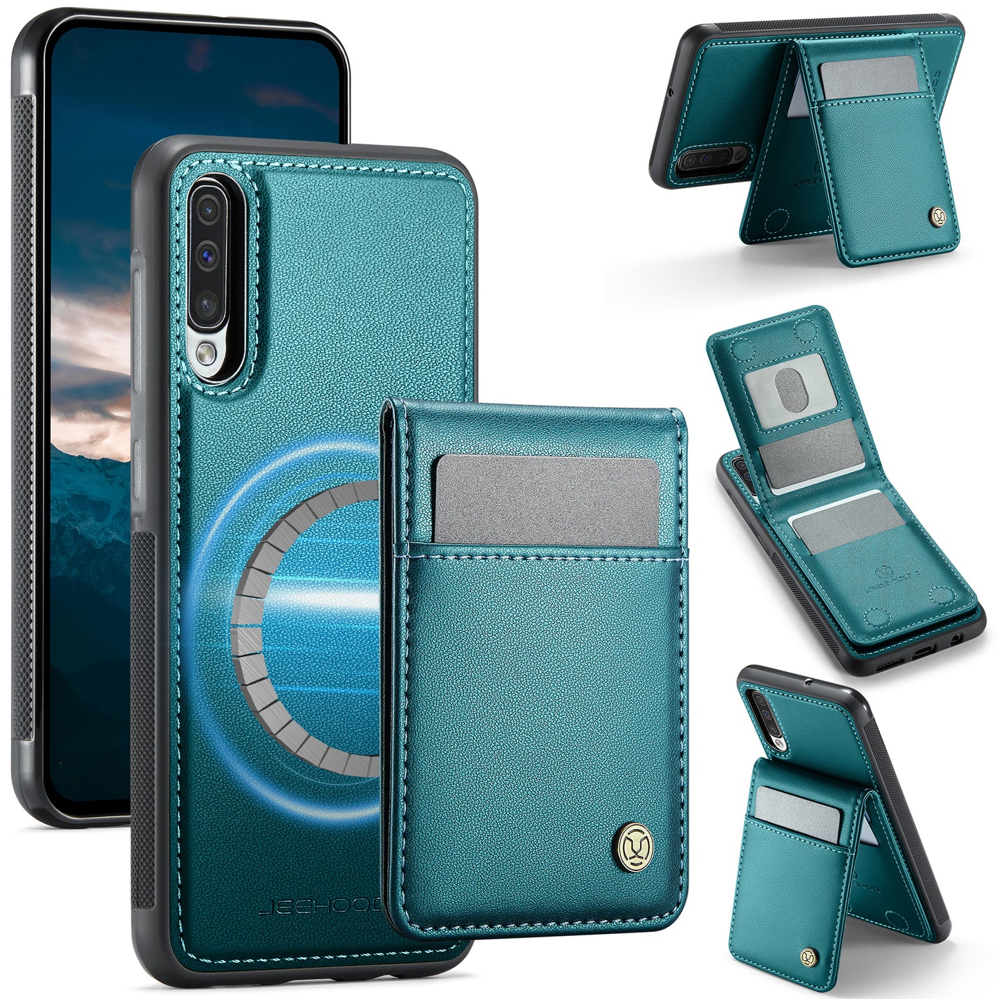 Galaxy A50 Leder-Hülle mit Kartenfach & RFID-Schutz – MagSafe kompatibel