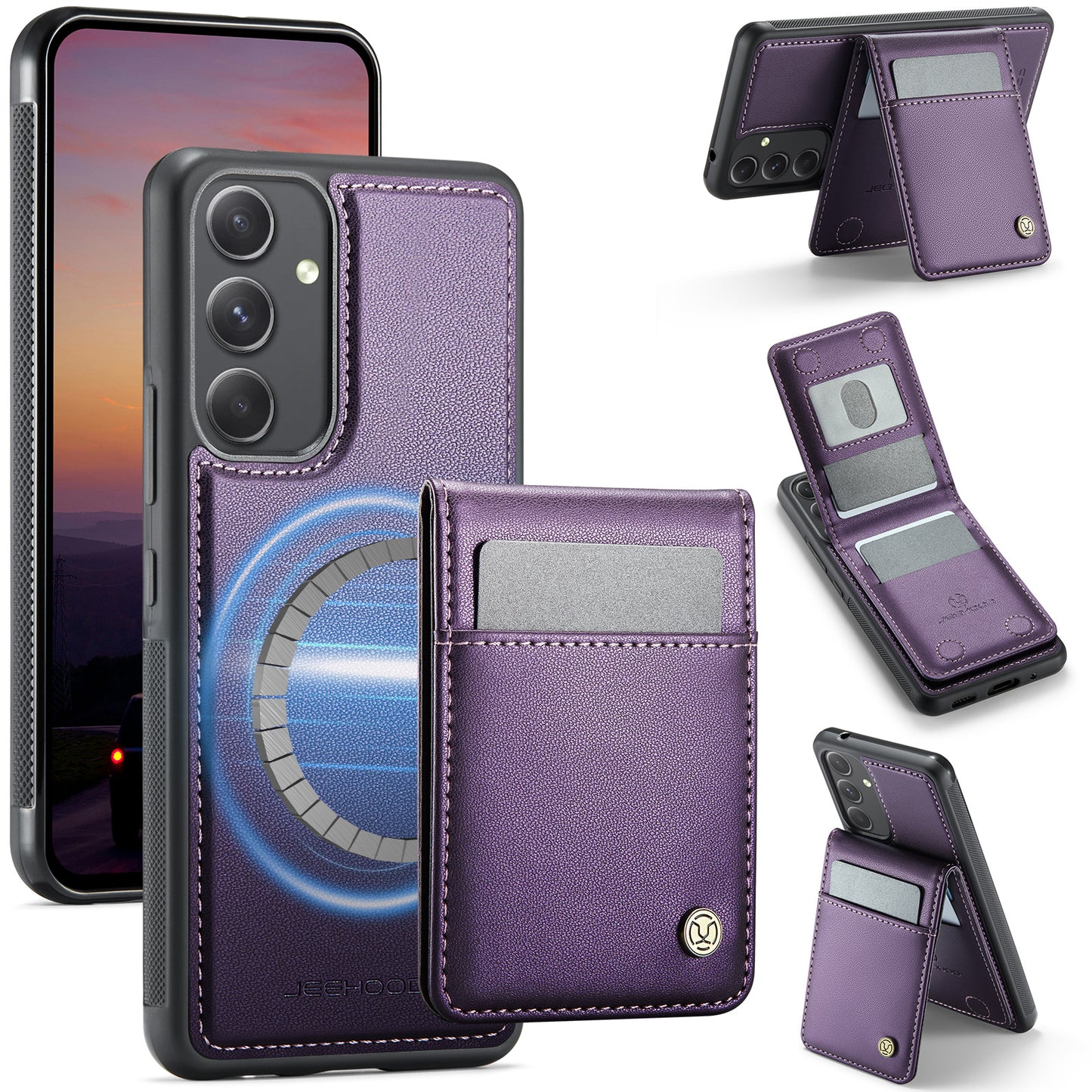 Galaxy A54 5G Leder-Hülle mit Kartenfach & RFID-Schutz – MagSafe kompatibel