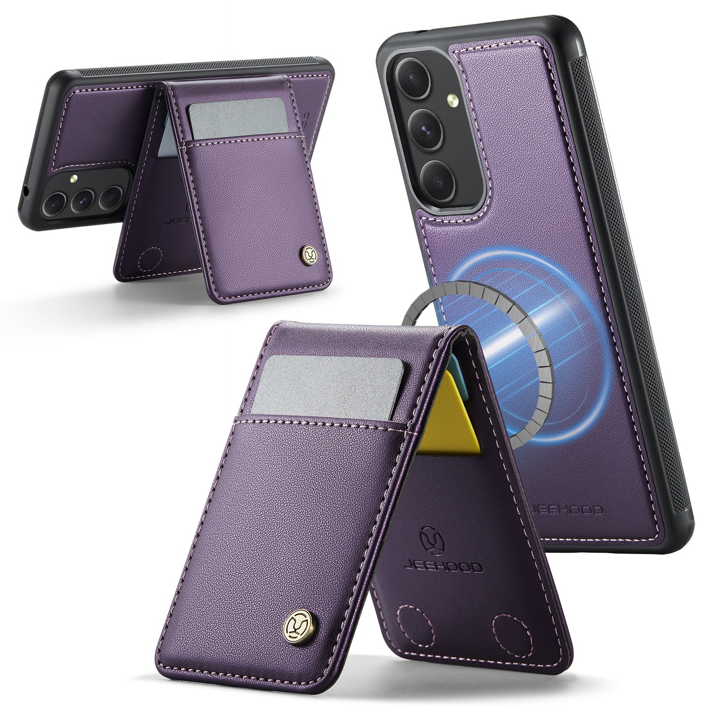Galaxy A54 5G Leder-Hülle mit Kartenfach & RFID-Schutz – MagSafe kompatibel