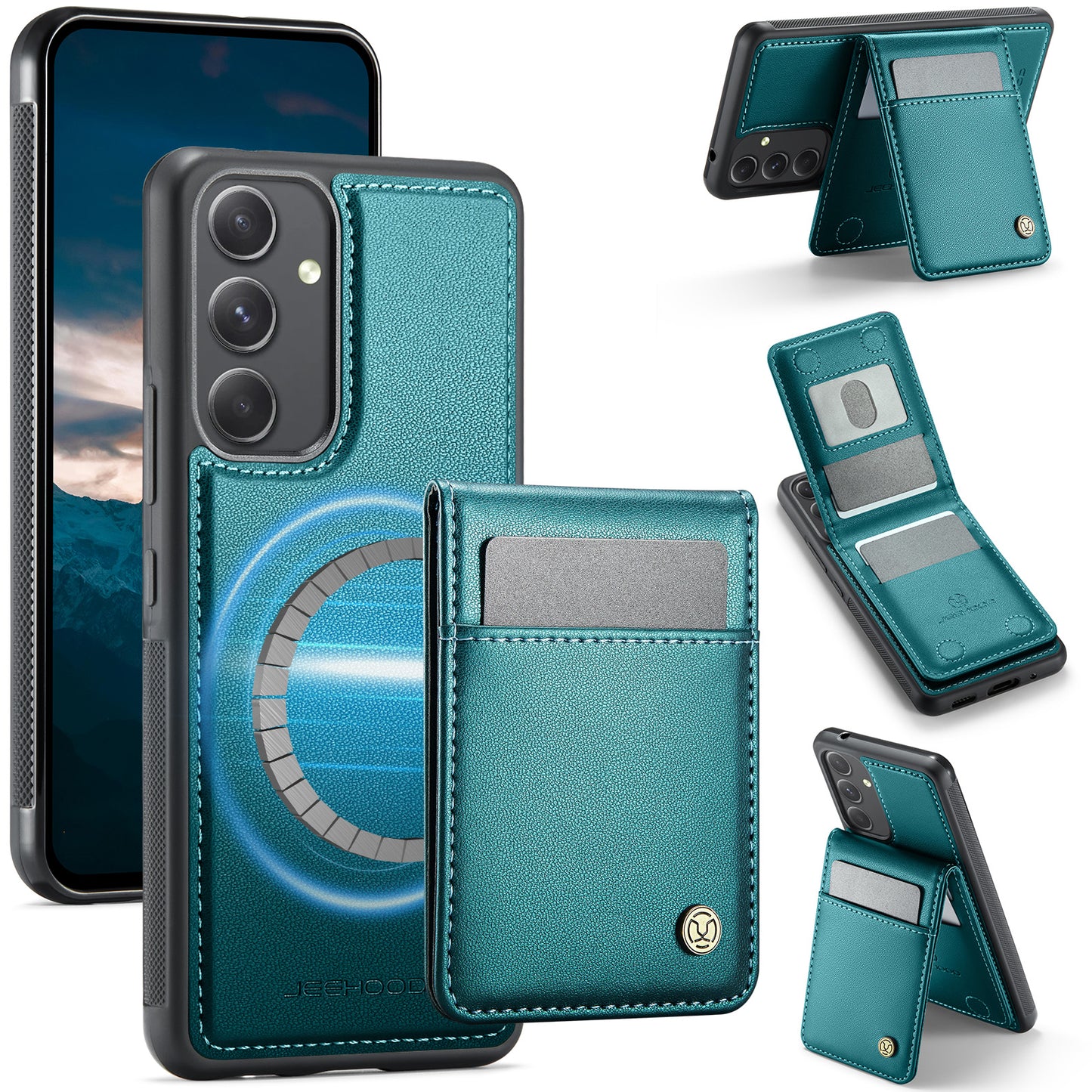 Galaxy A54 5G Leder-Hülle mit Kartenfach & RFID-Schutz – MagSafe kompatibel