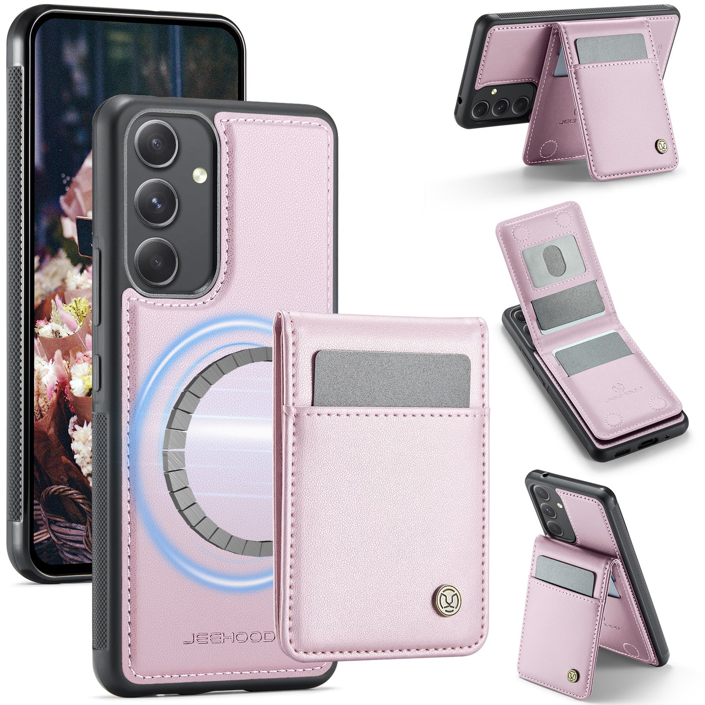 Galaxy A54 5G Leder-Hülle mit Kartenfach & RFID-Schutz – MagSafe kompatibel