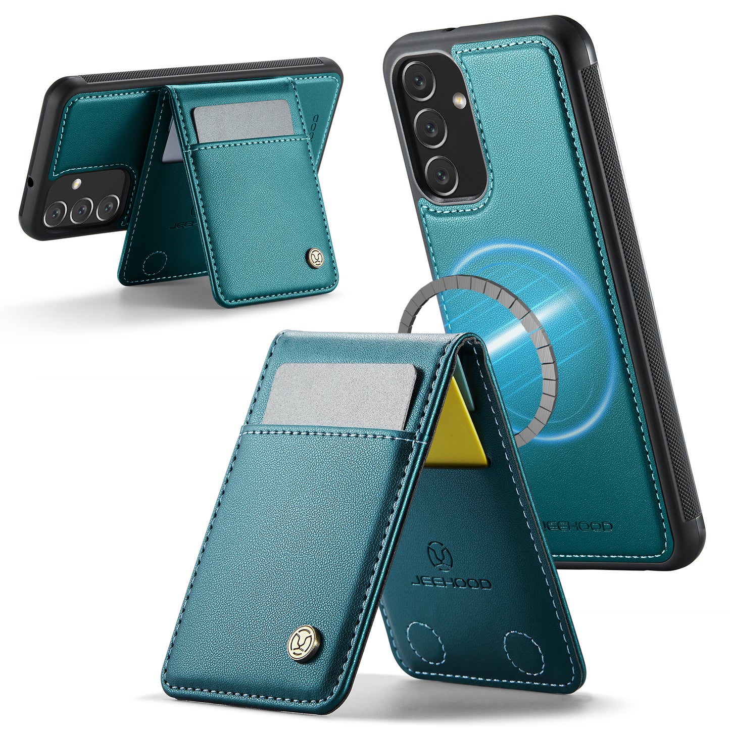 Galaxy A13 5G/4G Leder-Hülle mit Kartenfach & RFID-Schutz – MagSafe kompatibel