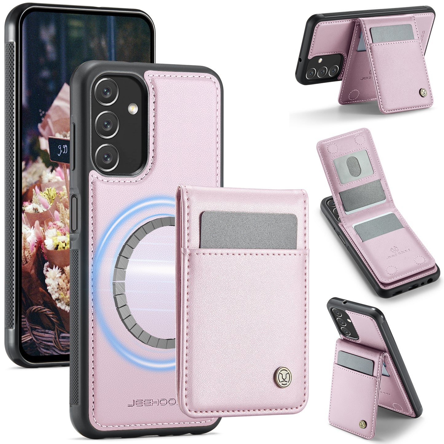 Galaxy A13 5G/4G Leder-Hülle mit Kartenfach & RFID-Schutz – MagSafe kompatibel
