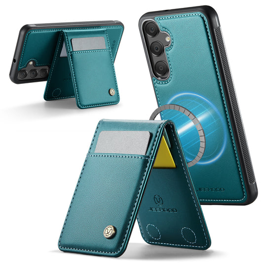 Galaxy A15 5G/4G Leder-Hülle mit Kartenfach & RFID-Schutz – MagSafe kompatibel