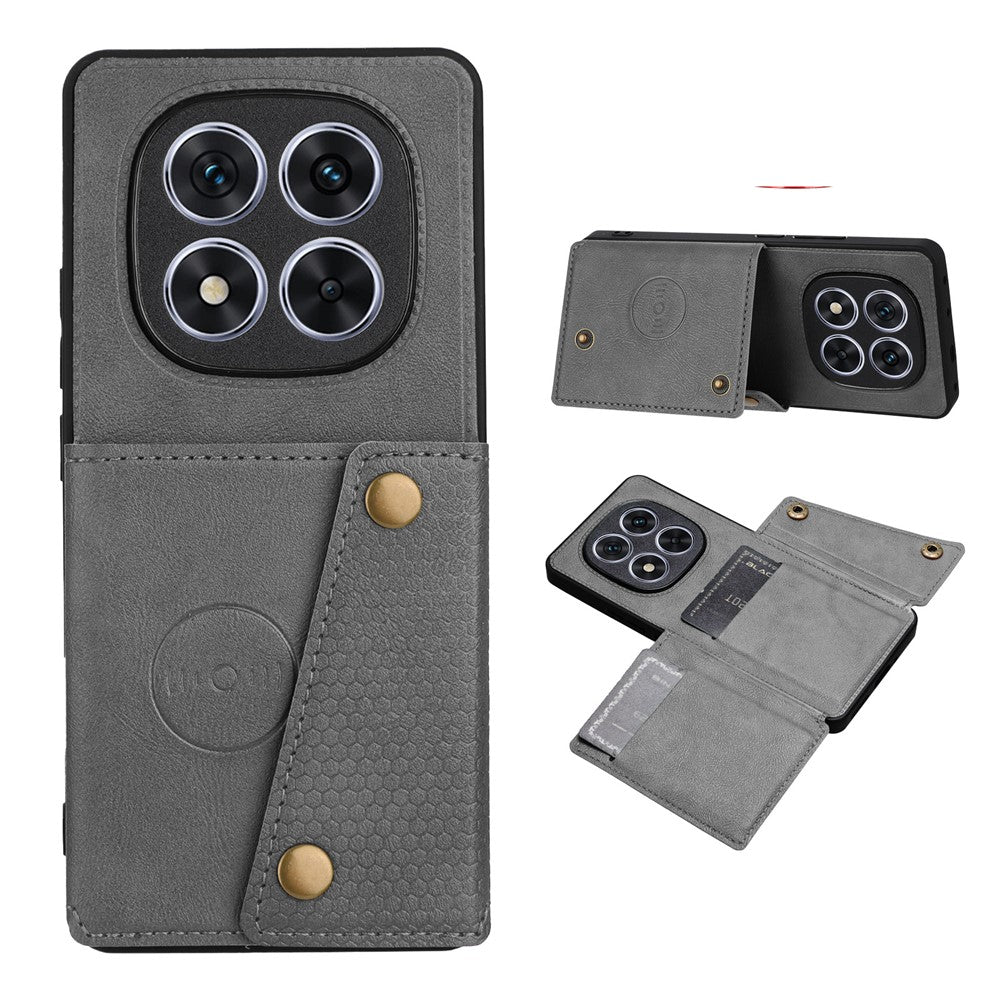 For Xiaomi Poco M8 Pro 5G / Redmi Note 15 Pro+ 5G (Global) Case with Card Slots Kickstand Leather + TPU Phone Cover