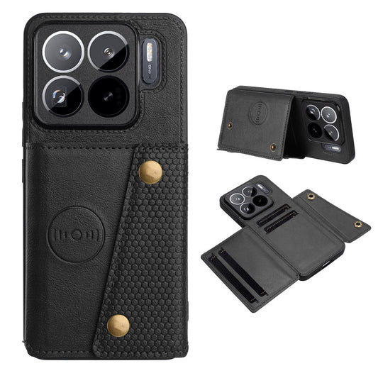 Xiaomi 15S Pro Handyhülle – mit Kartenfächern, Ständer, Leder + TPU