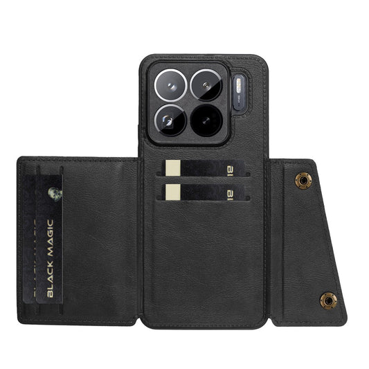 Xiaomi 15S Pro Handyhülle – mit Kartenfächern, Ständer, Leder + TPU