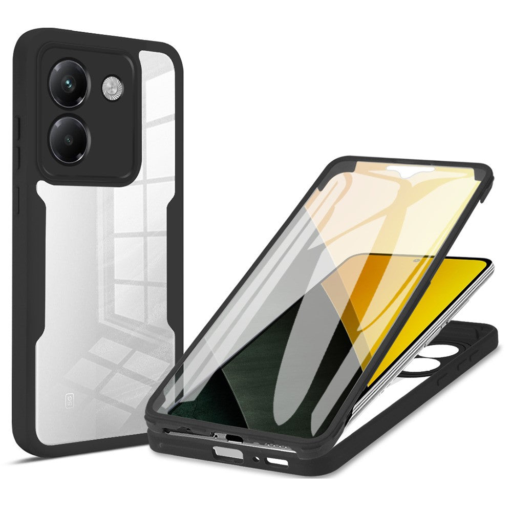 For Xiaomi Poco M7 Pro 5G Case Acrylic + TPU Clear Phone Cover with PET Screen Film