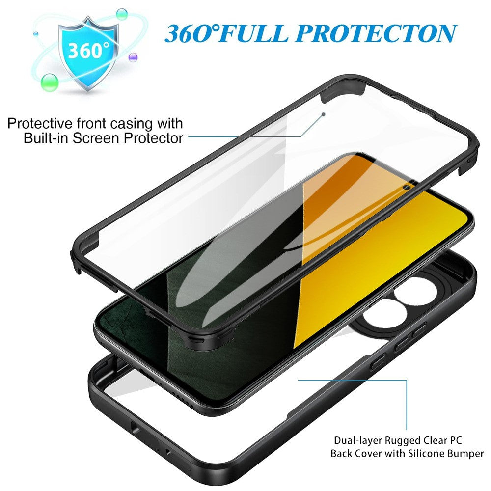 For Xiaomi Poco M7 Pro 5G Case Acrylic + TPU Clear Phone Cover with PET Screen Film