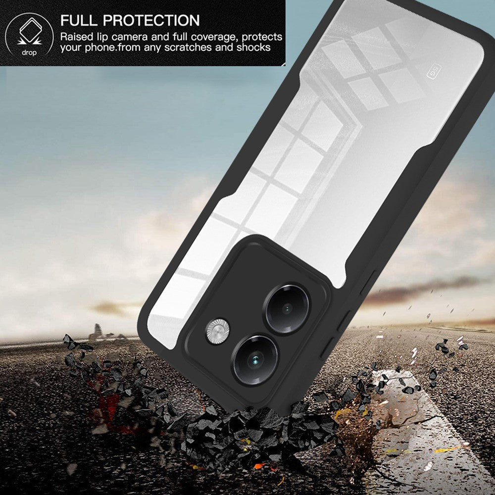 For Xiaomi Poco M7 Pro 5G Case Acrylic + TPU Clear Phone Cover with PET Screen Film